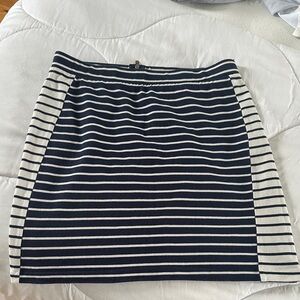 Tommy Hilfiger Navy and Cream Striped Mini Skirt